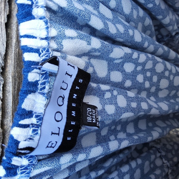 Eloquii Elements Blue & White Blouse Size 18/20 - Picture 2 of 9